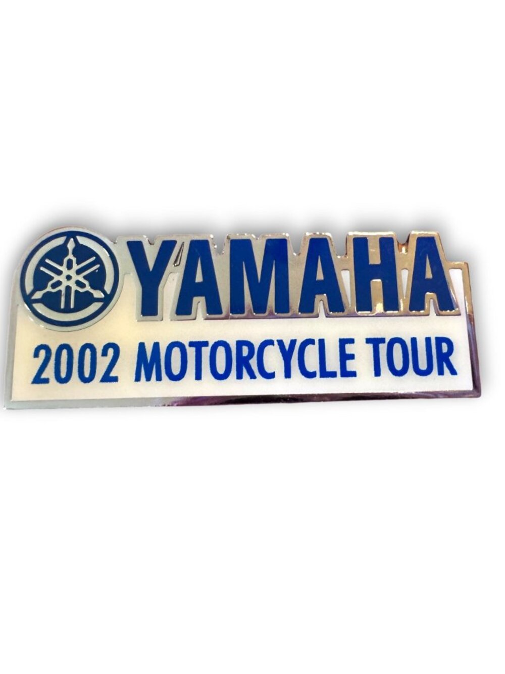 Vintage 2002 Yamaha Motorcycle Tour Enamel Lapel Pin Collectible 1.75 Inch